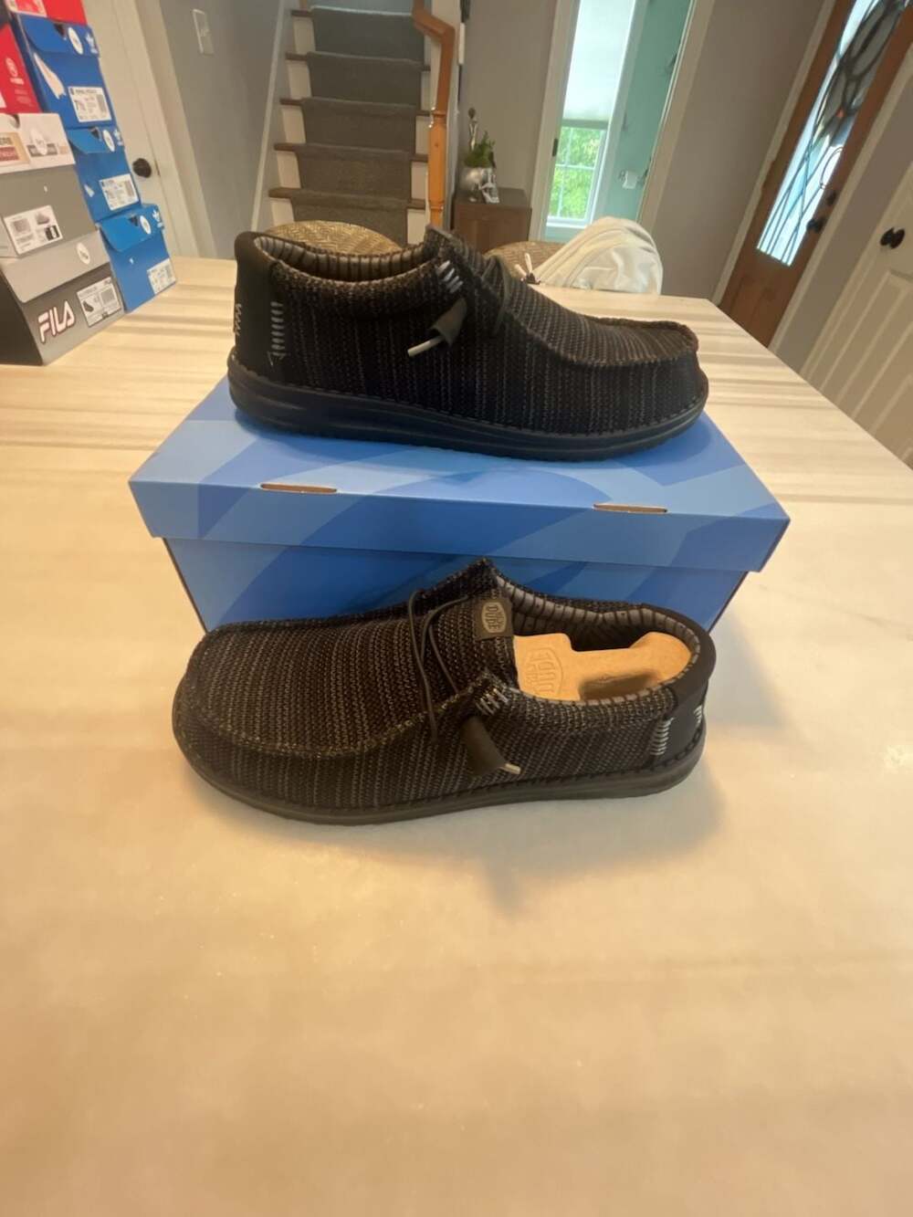 Hey Dude Wally Stretch Sox Slip-On Shoes Black Men’s 11